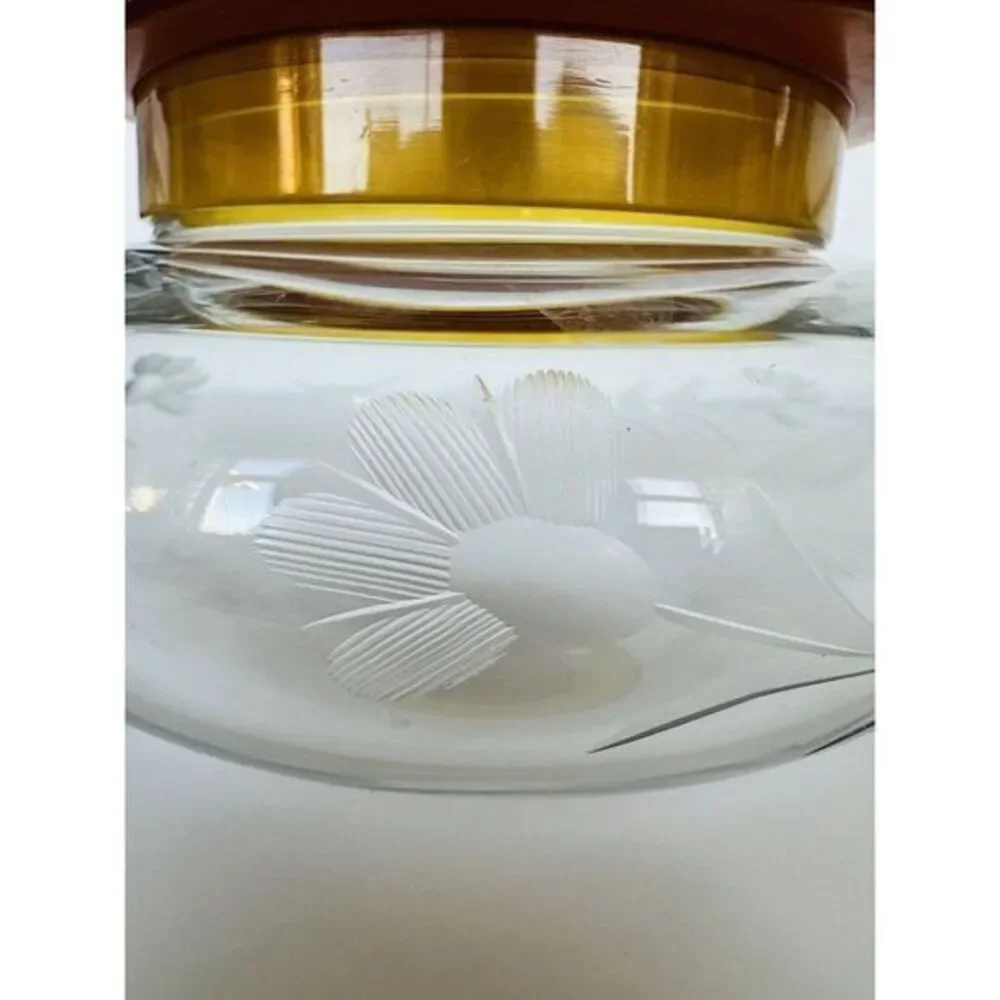 Vintage Art Deco Glass Powder Octagon Celluloid Lidded Jar La Parisienne France‎